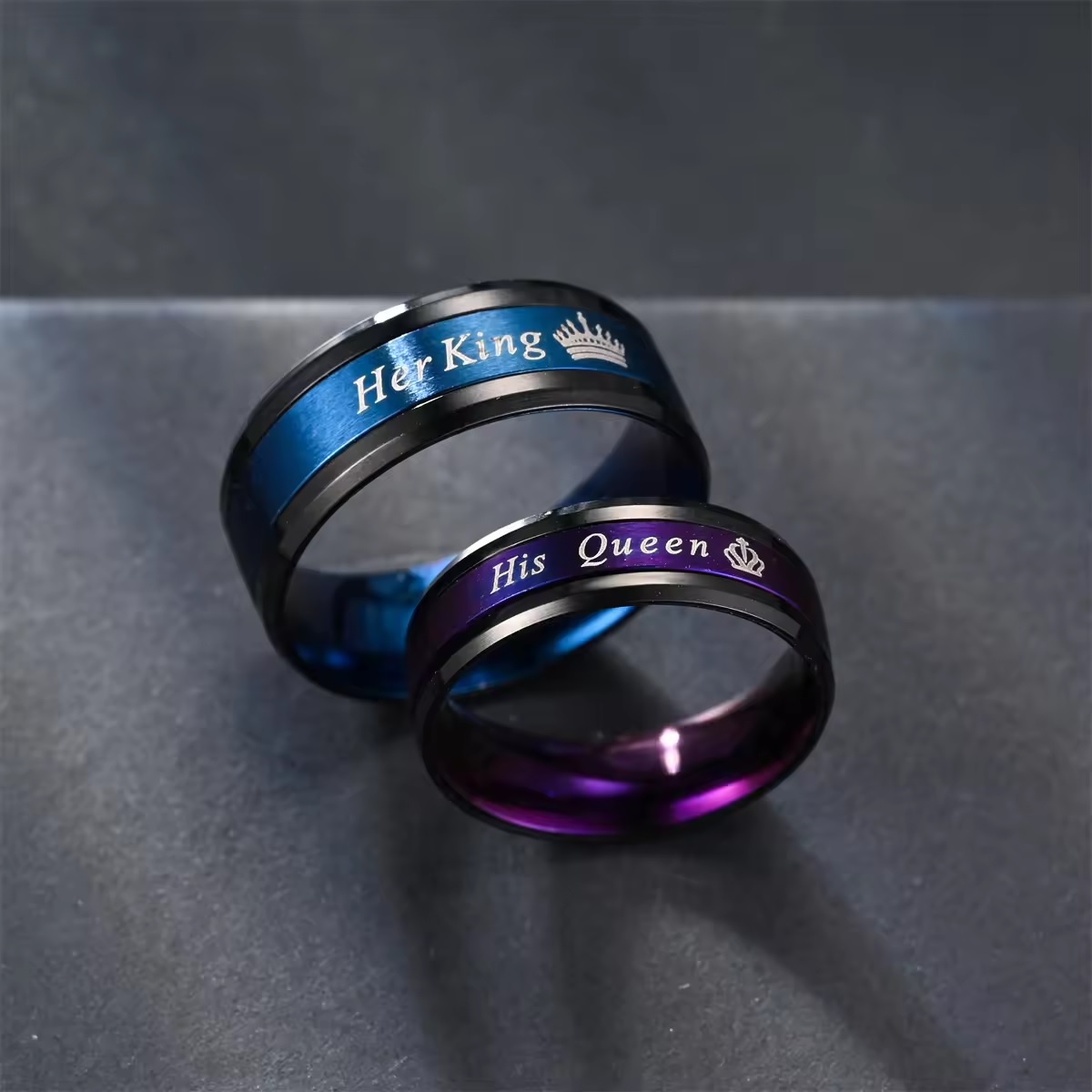 Prsten My King - Crna / Plava / 59mm