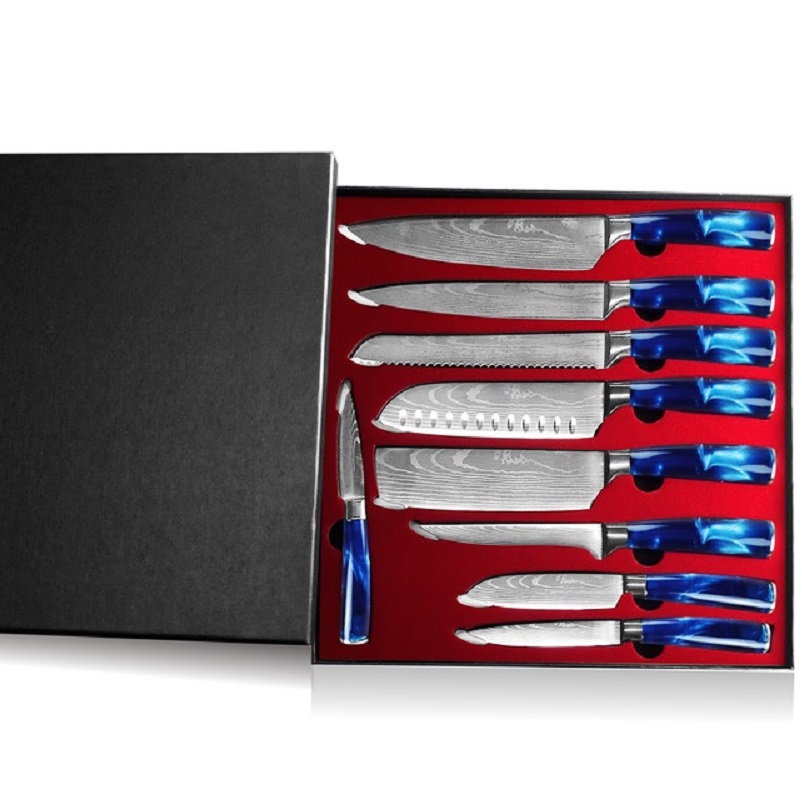 Set kuhinjskih noževa BL-13828 - 9 kom / Zelena